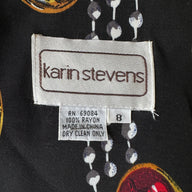 1980s Black/Jewelry Print “Karin Stevens” Dress
