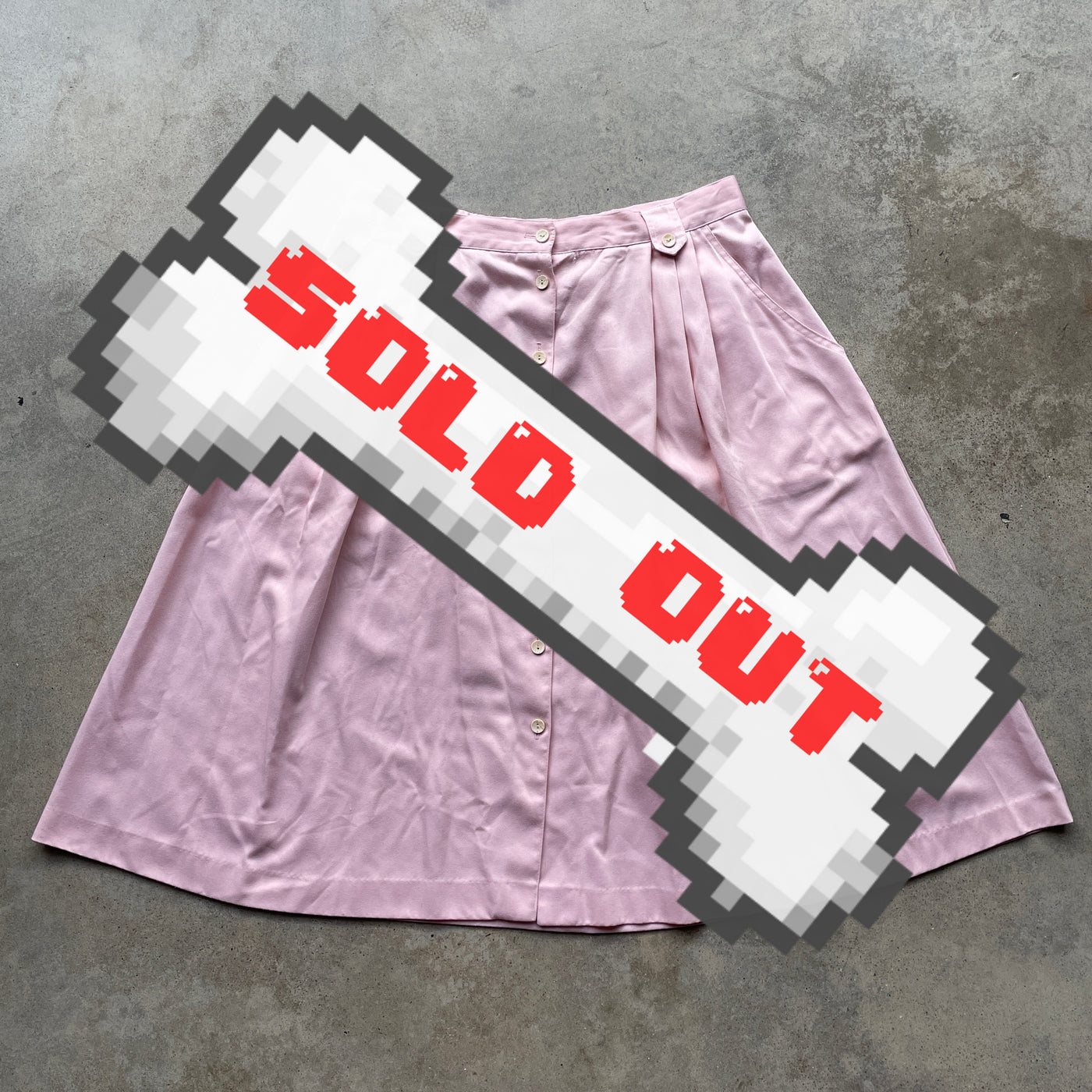 1980s Vintage Baby Pink “Koret” Buttonet Circle Skirt
