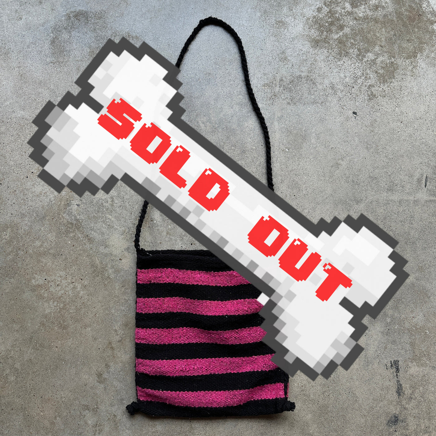 2000s Black/Pink “Hello Kitty” Knit Crossbody Bag