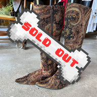 2000s Diba Knee-High Tapestry Paisley Boots