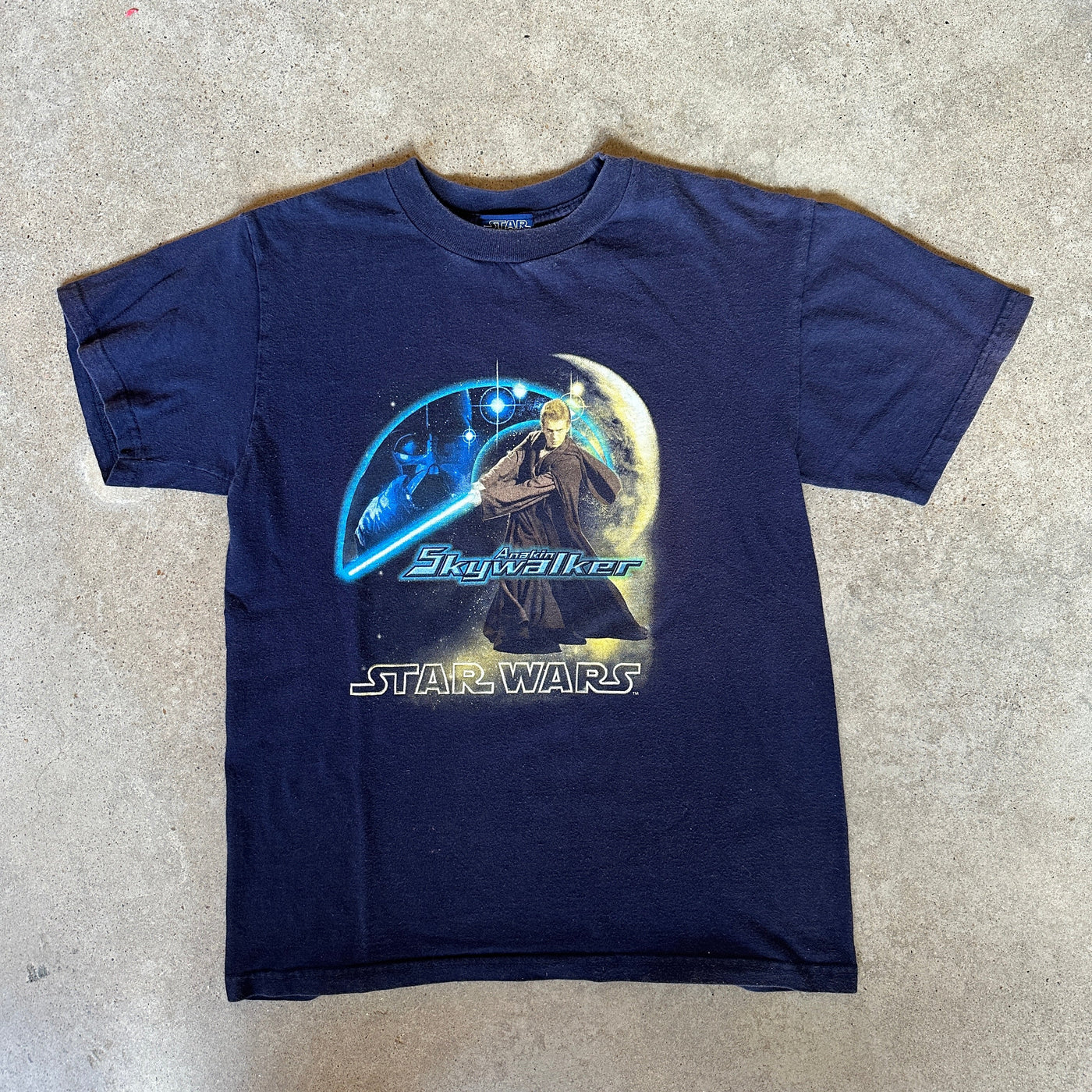 2000s Navy Blue Star Wars Lucasfilm Ltd. Anakin Skywalker T-Shirt