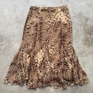2000s Tan/Brown Leopard “Together” Maxi-Skirt