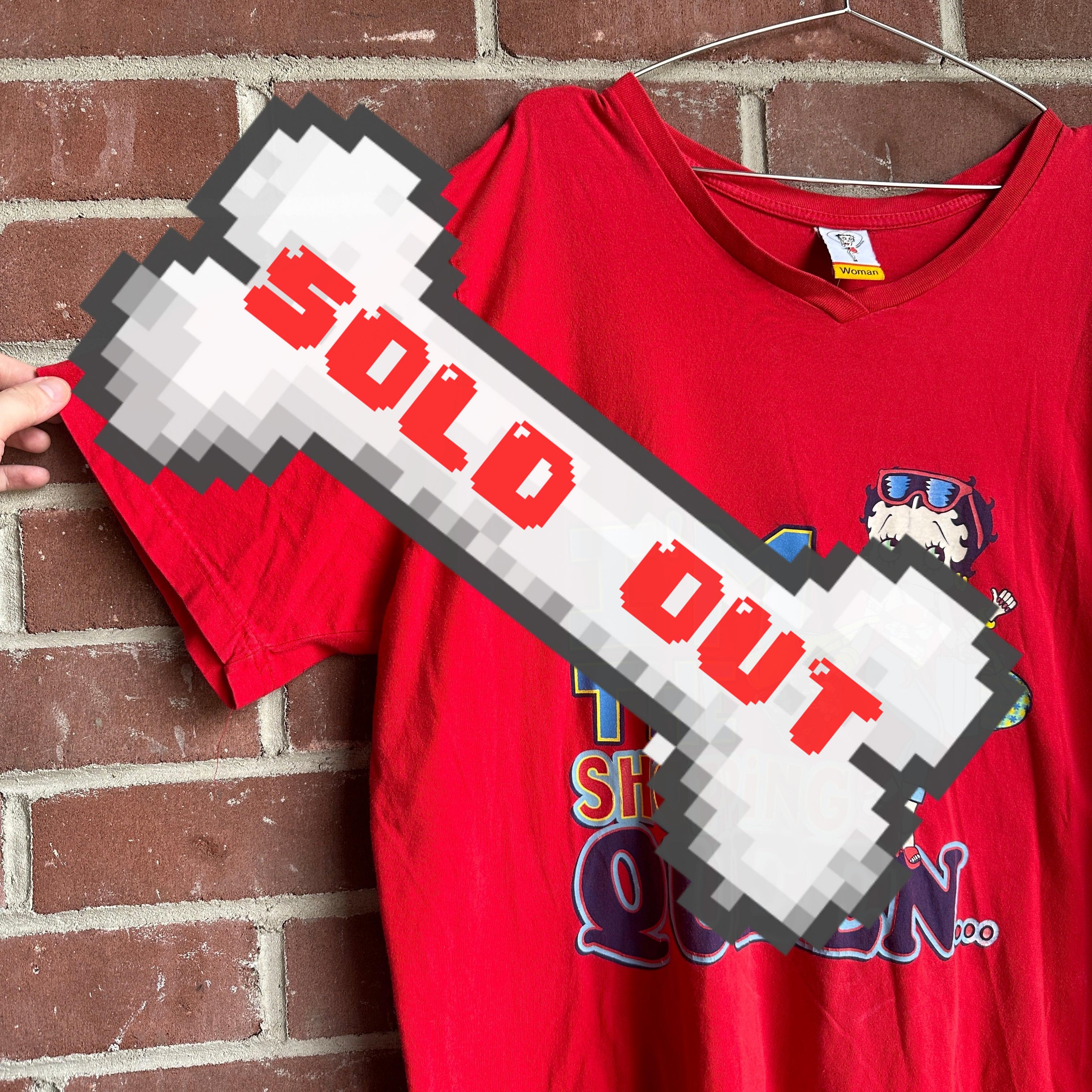 2002 Red Betty Boop “I’m the Shopping Queen” V-Neck T-Shirt