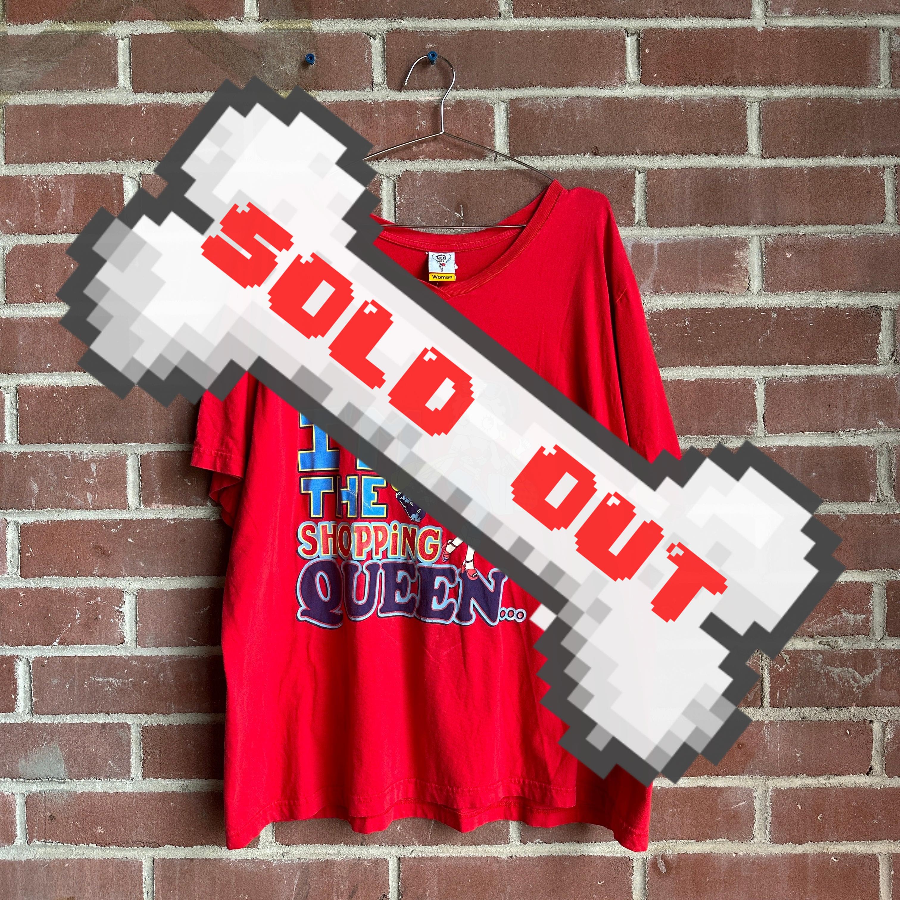 2002 Red Betty Boop “I’m the Shopping Queen” V-Neck T-Shirt
