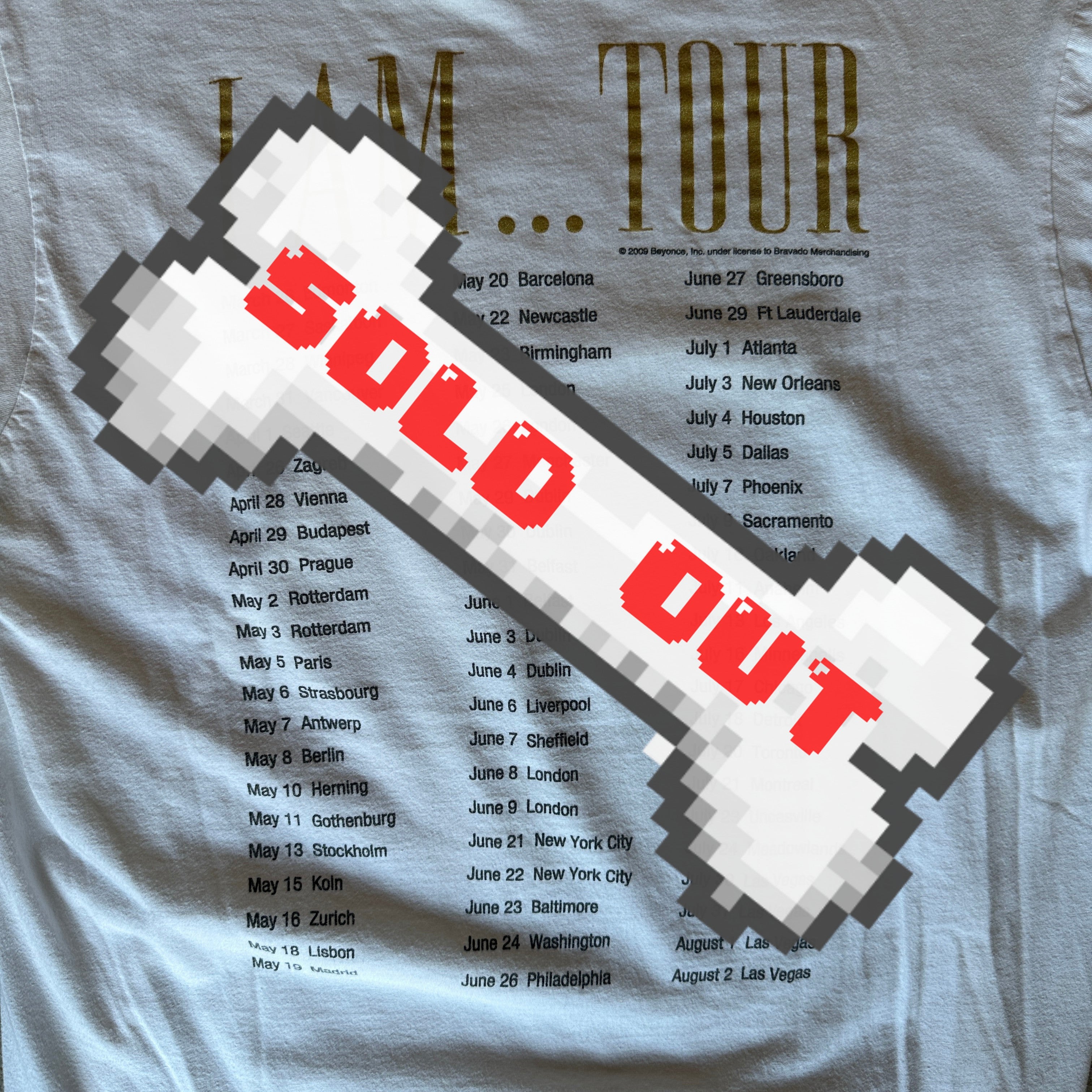 2009 White “I Am… Beyoncé” World Tour Merch T-Shirt