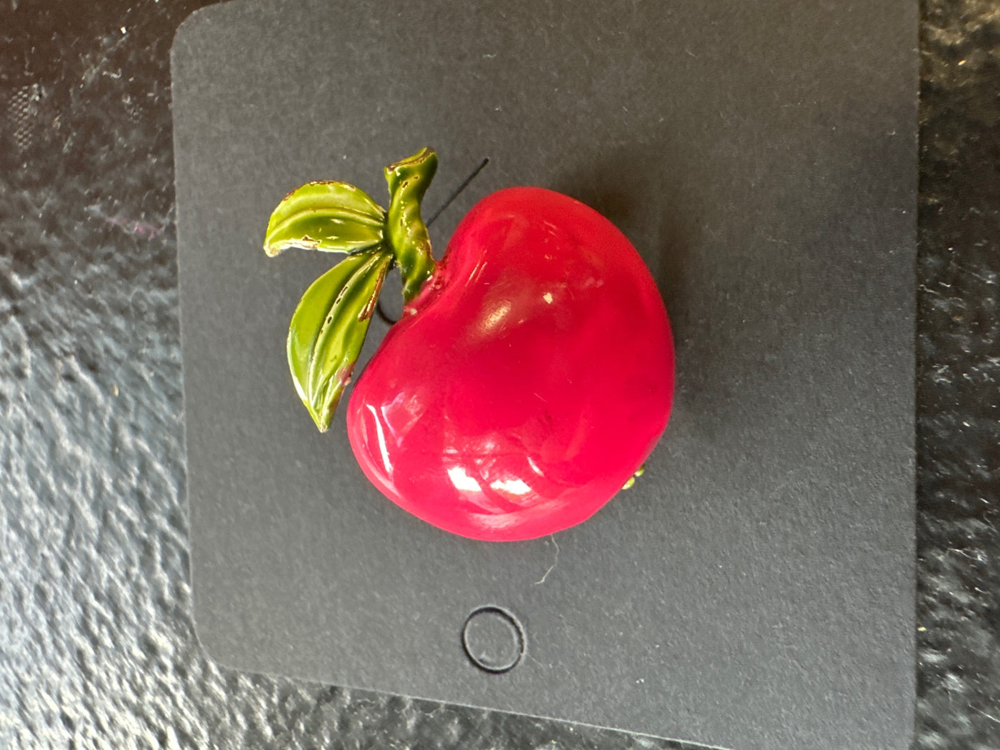 vintage pink enamel apple brooch