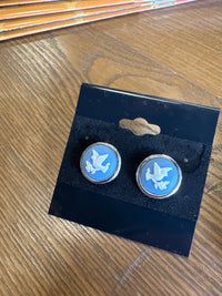 Vintage Avon Wedgewood Dove Cameo Studs