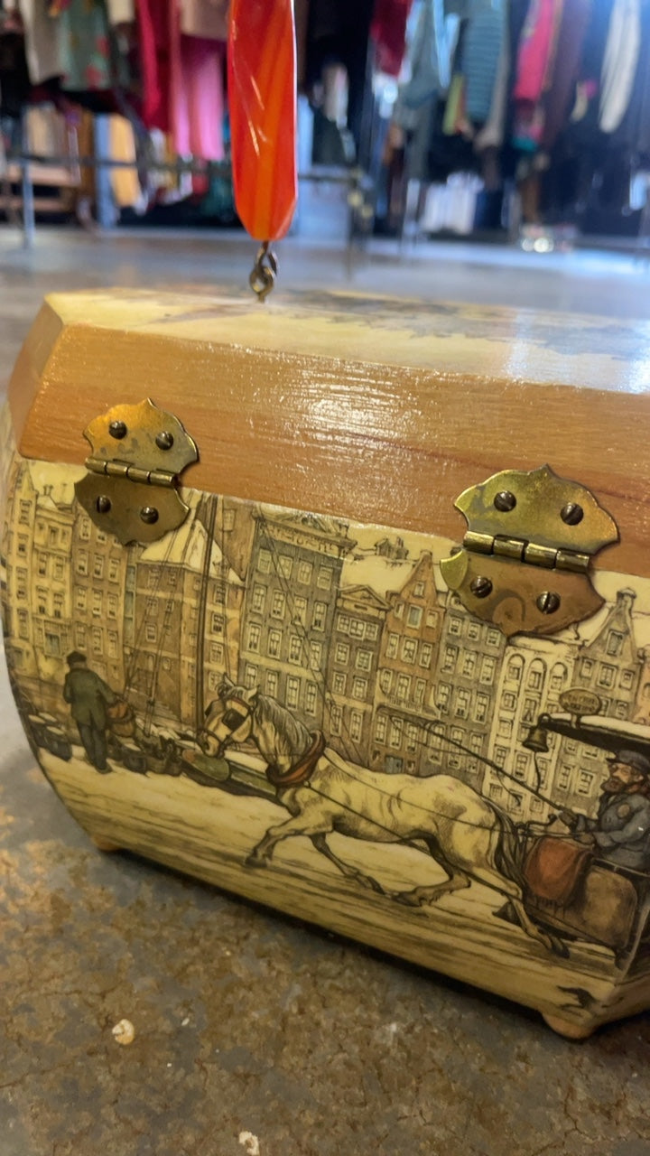 1960s Anton Pieck Decoupage Wood Box Purse | DOG EAT DOG