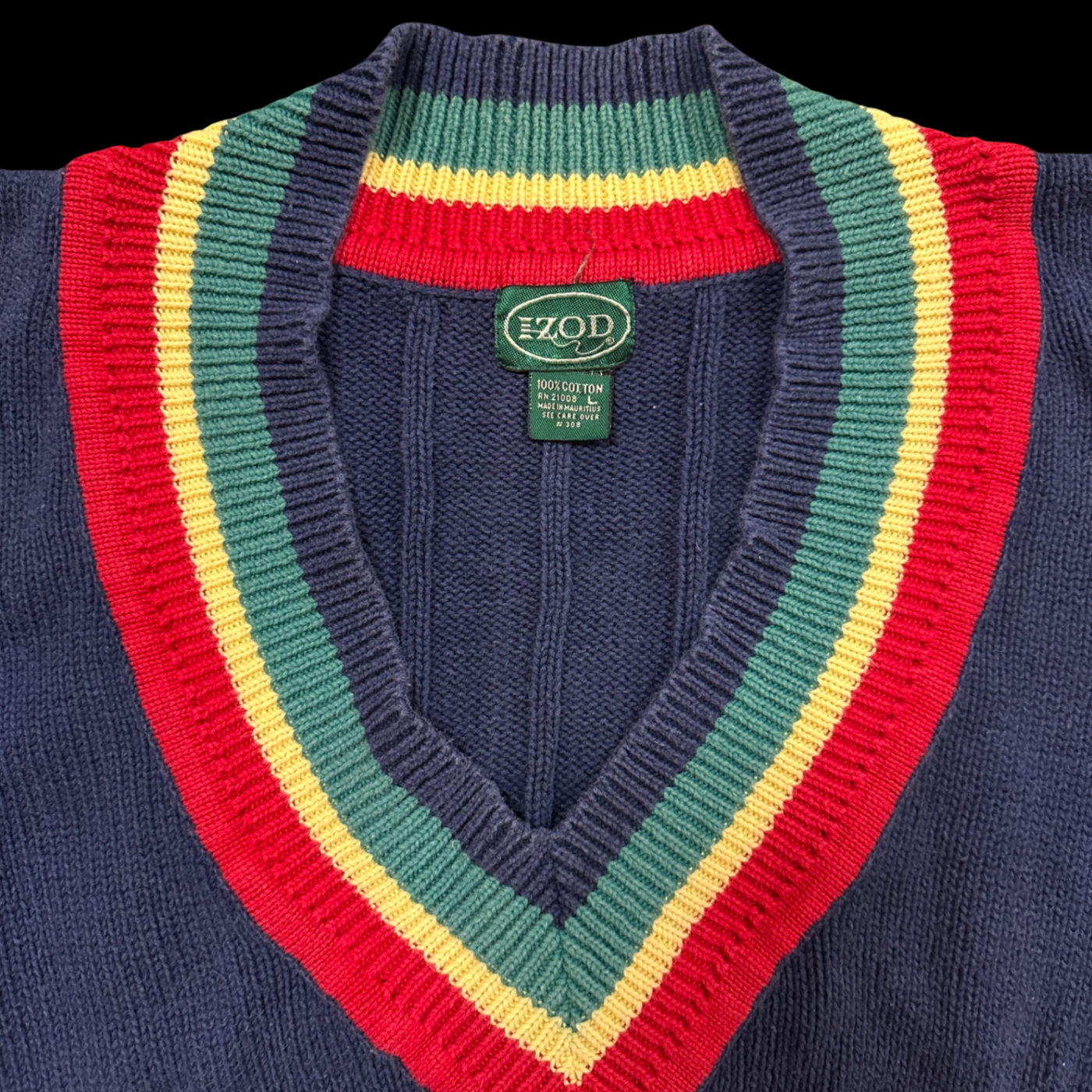 90s Izod Cable Knit V-Neck Sweater
