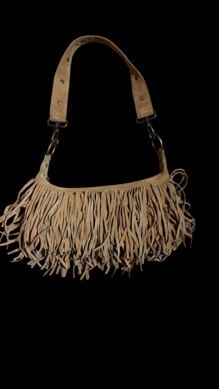 2000s Jennifer Lopez Suede Fringe Purse