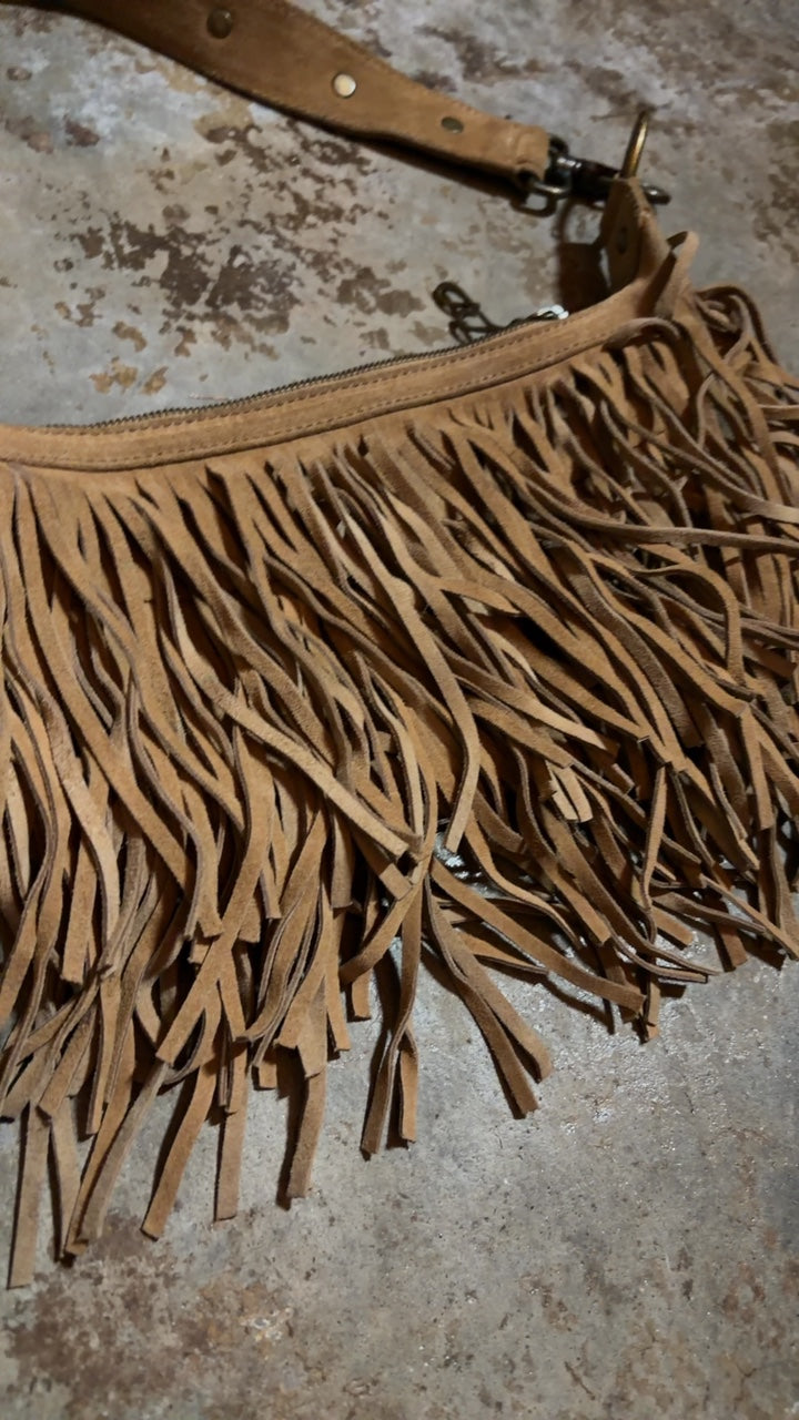 2000s Jennifer Lopez Suede Fringe Purse