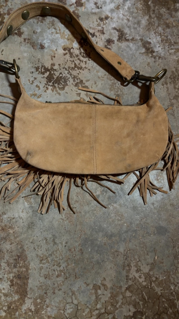 2000s Jennifer Lopez Suede Fringe Purse