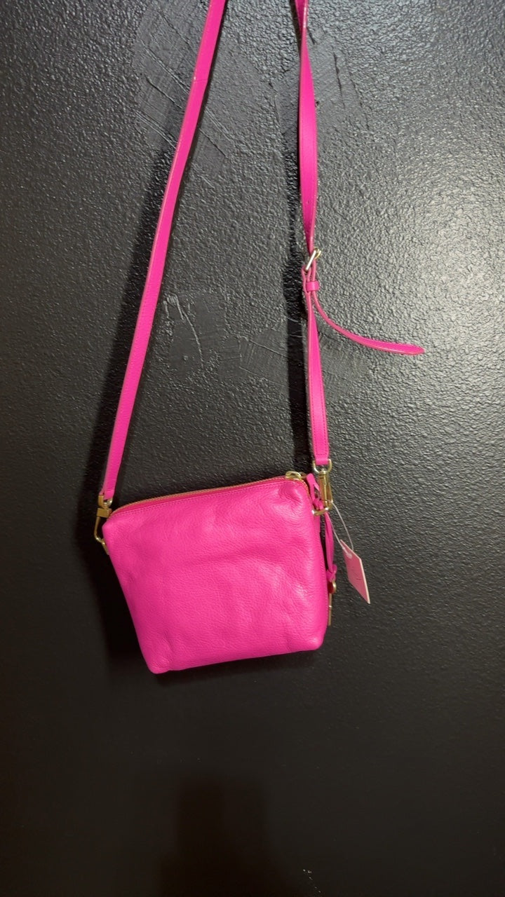 FOSSIL Maya Leather Crossbody in Hot Pink NEW WITH TAGS