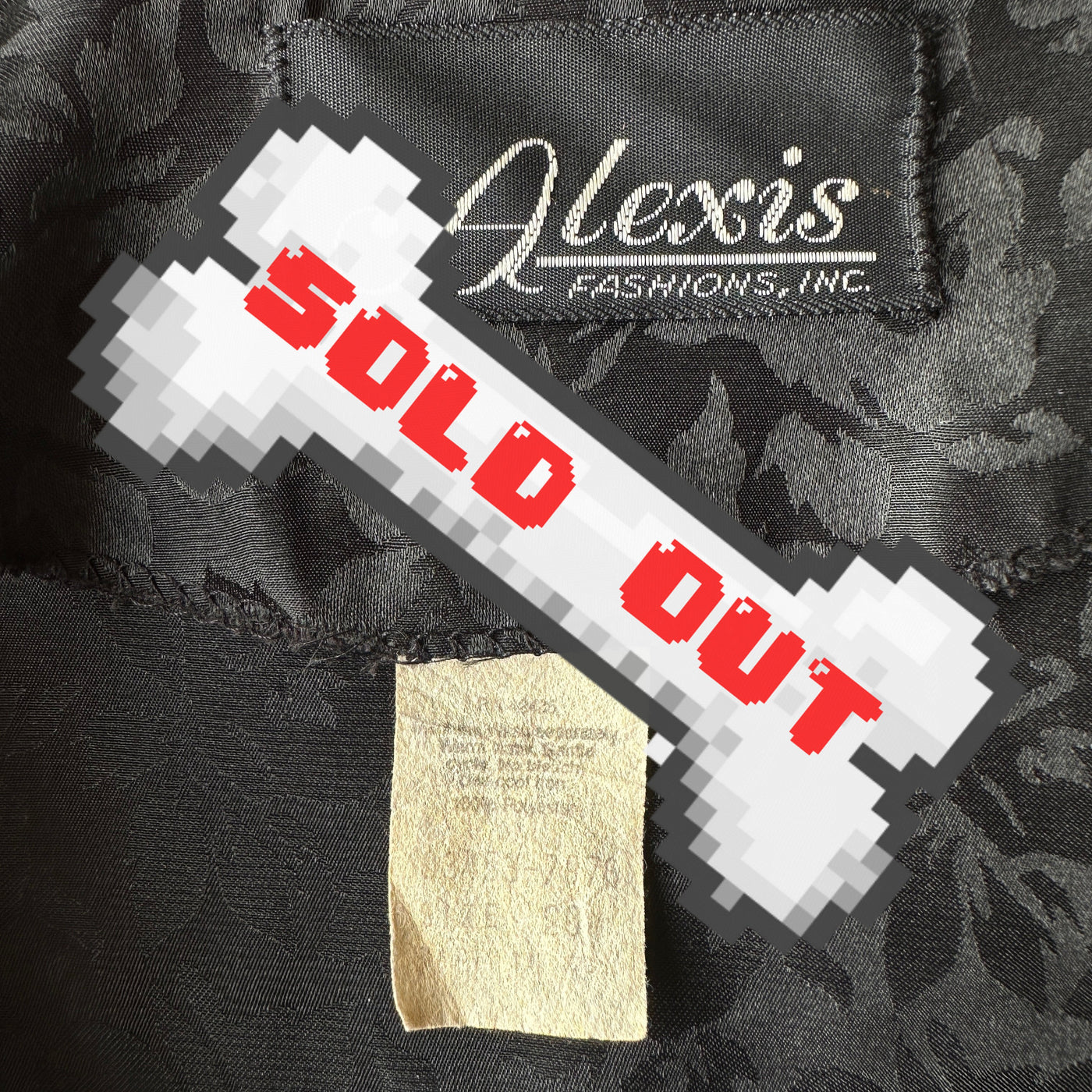 80s Black Floral “Alexis Fashions, Inc.” Blouse