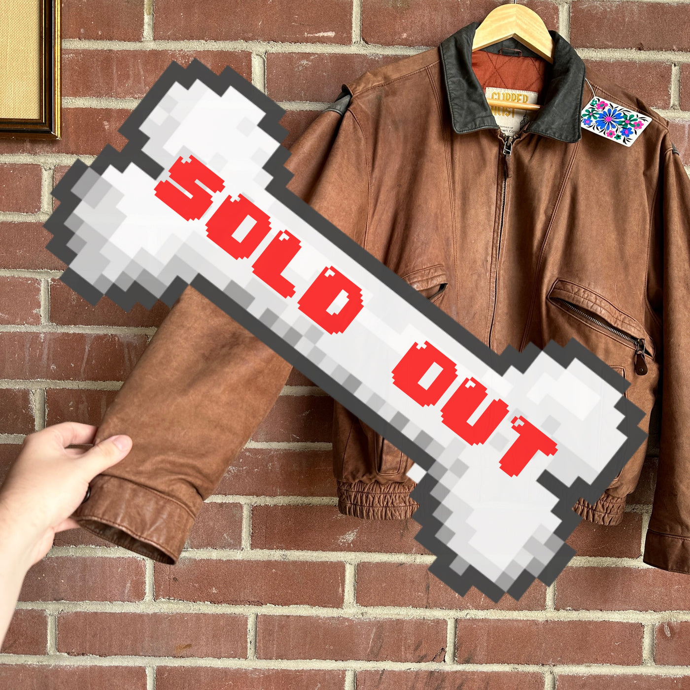 80s Brown Leather “Clipper Mist” Bomber Jacket/Coat