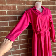 80s Hot Pink “Willi of California, Made in USA” Shirt Dress