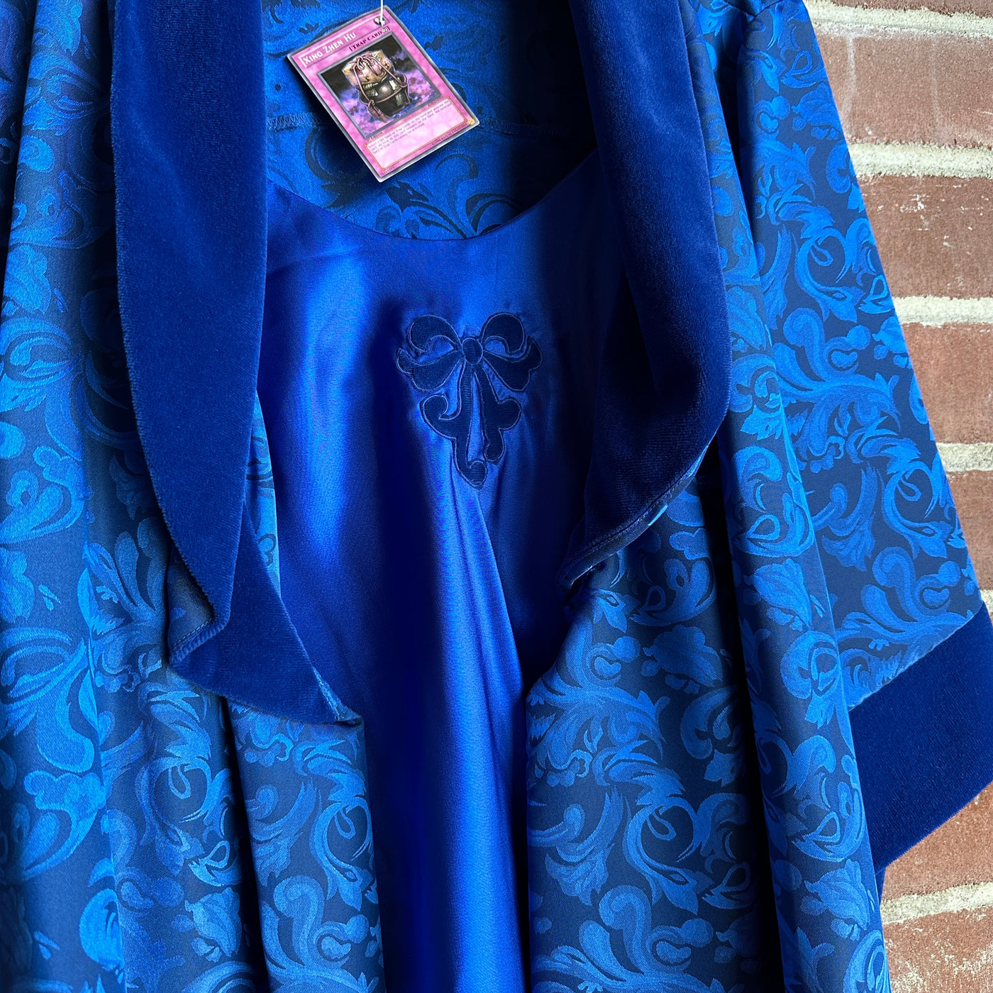 80s Royal Blue “Ms. B” 3-Piece Satin Pajama Set