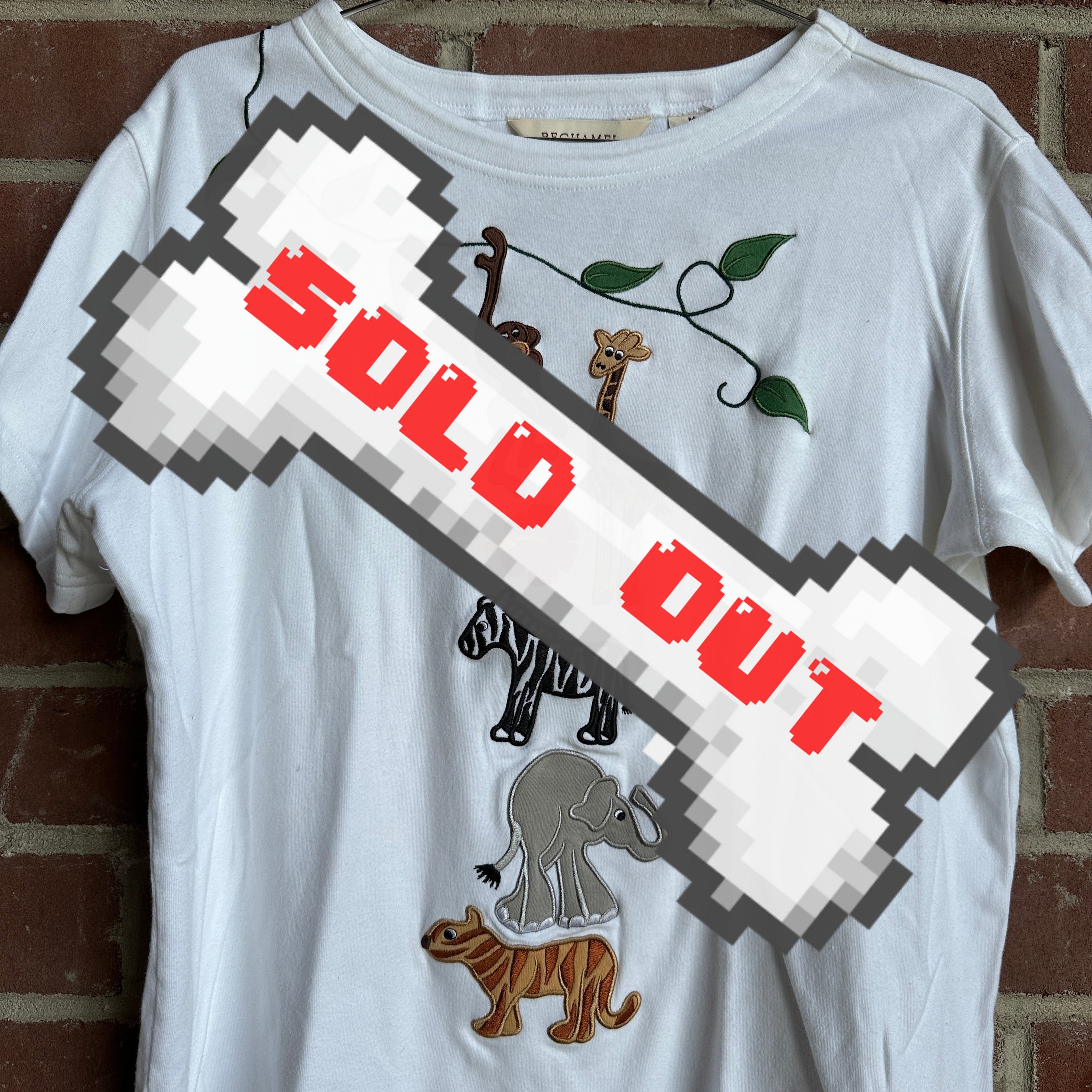 90s White “Bechamel” Jungle Embroidered T-Shirt