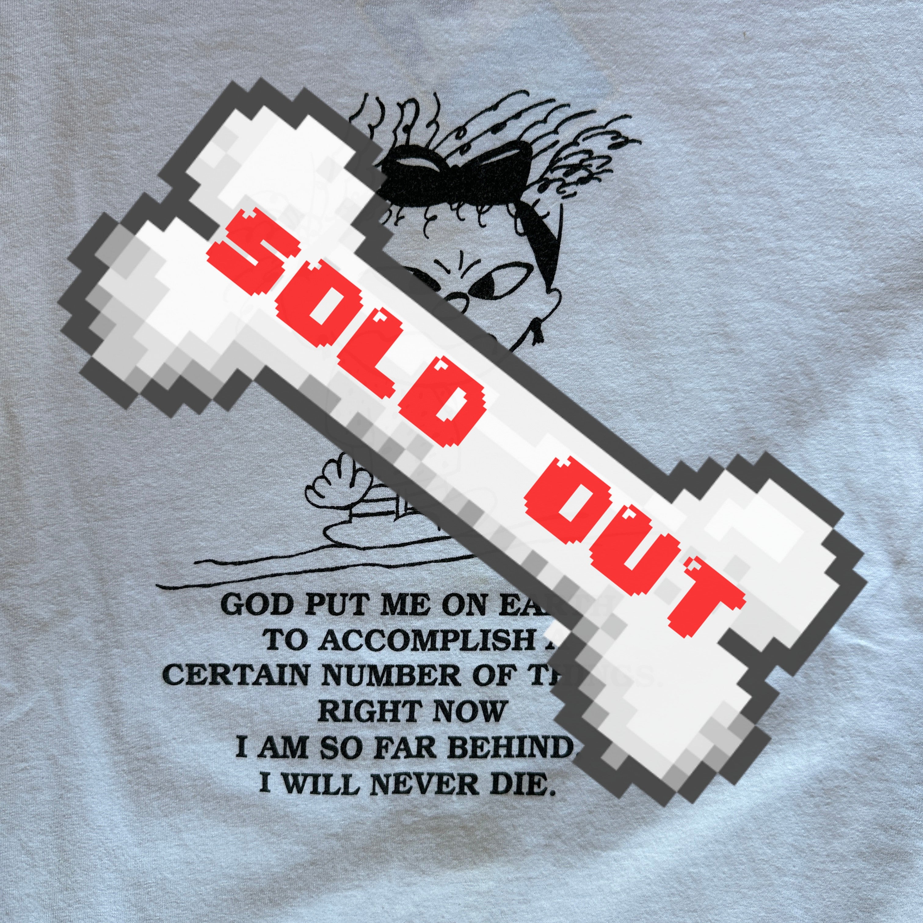 90s/00s White “God put me on Earth…” Print T-Shirt