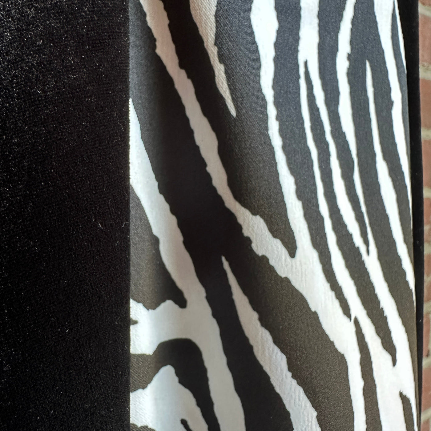 90s/2000s Black/Zebra Print Velvet “Jessica McClintock for Gunne Sax” Column Dress