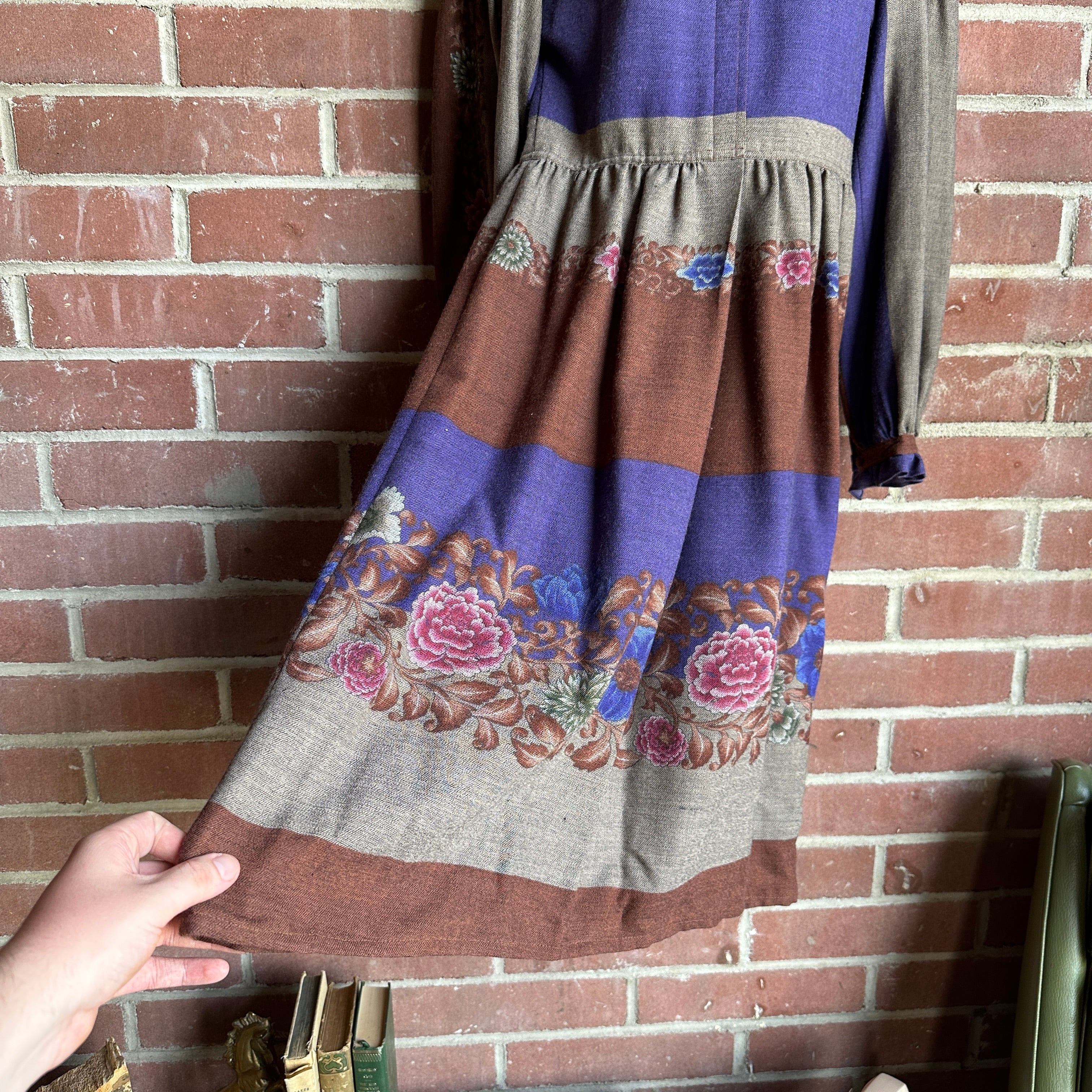 90s/2000s Purple and Floral “Christyne Forti” Dress