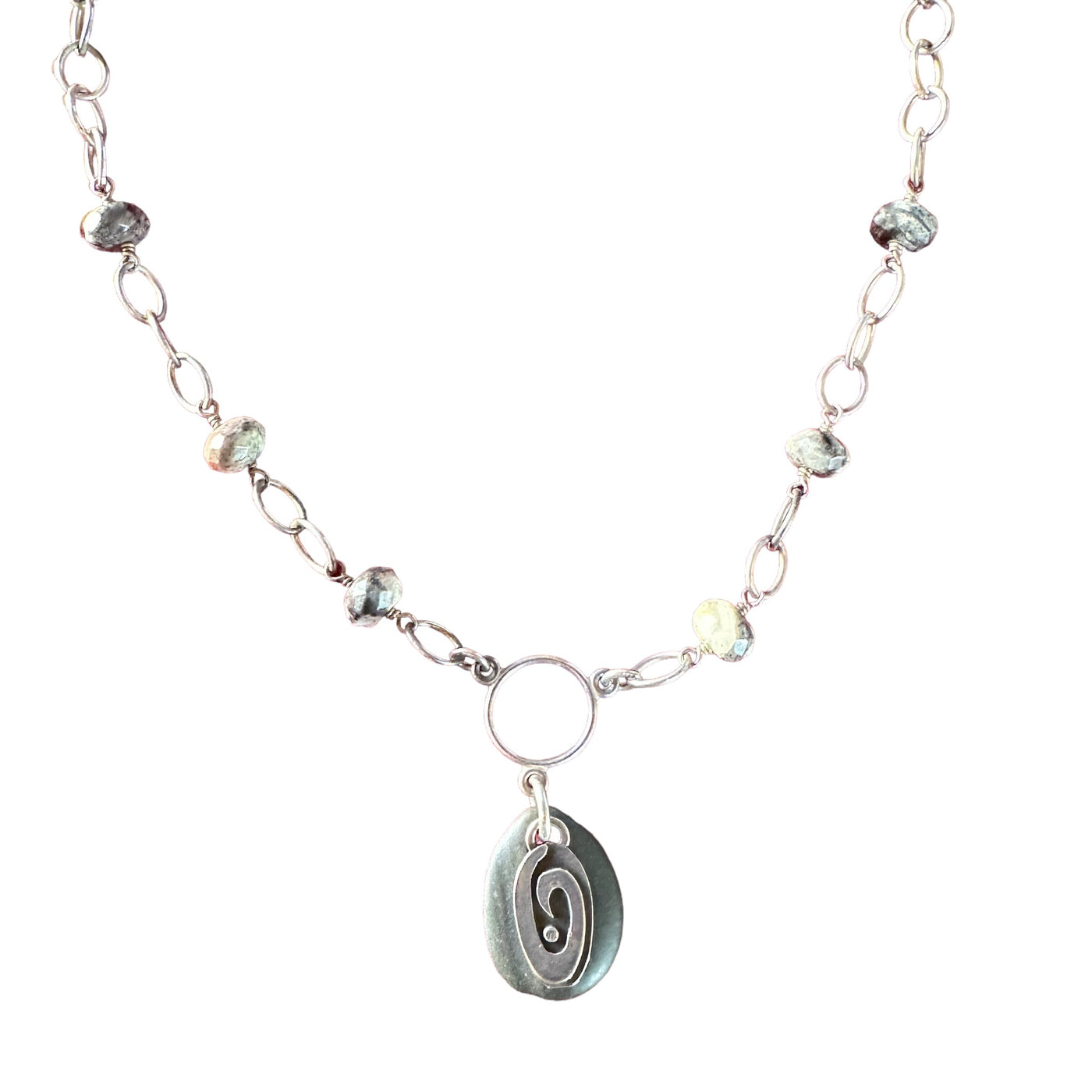 925 Jasper Swirl Spiral Necklace