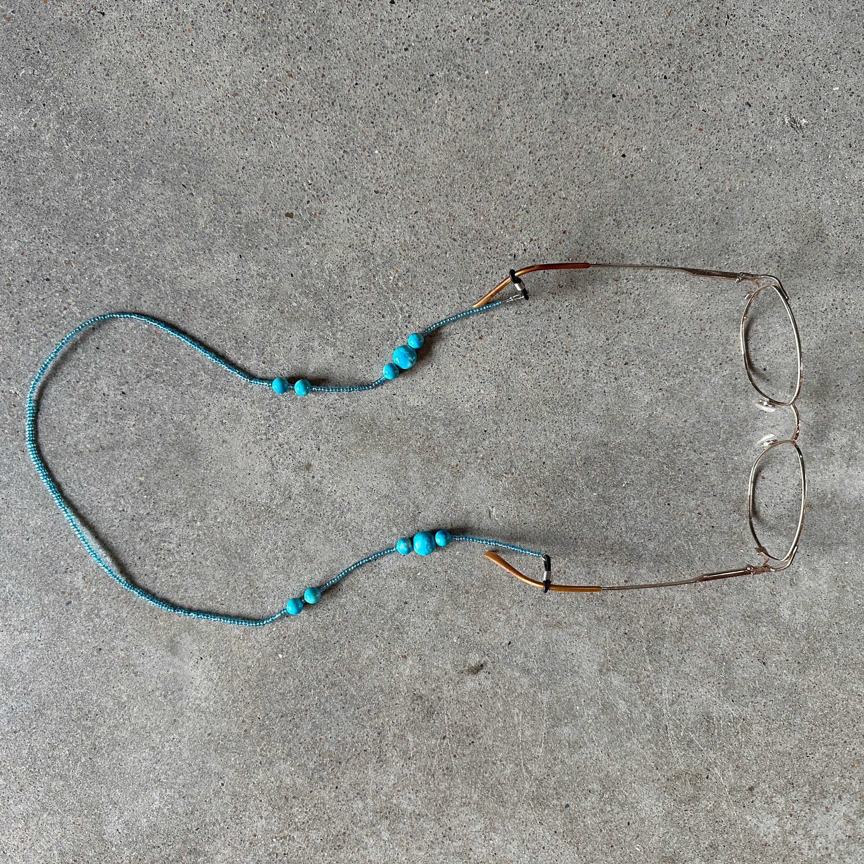 Adjustable Beaded Glasses Chain Blue