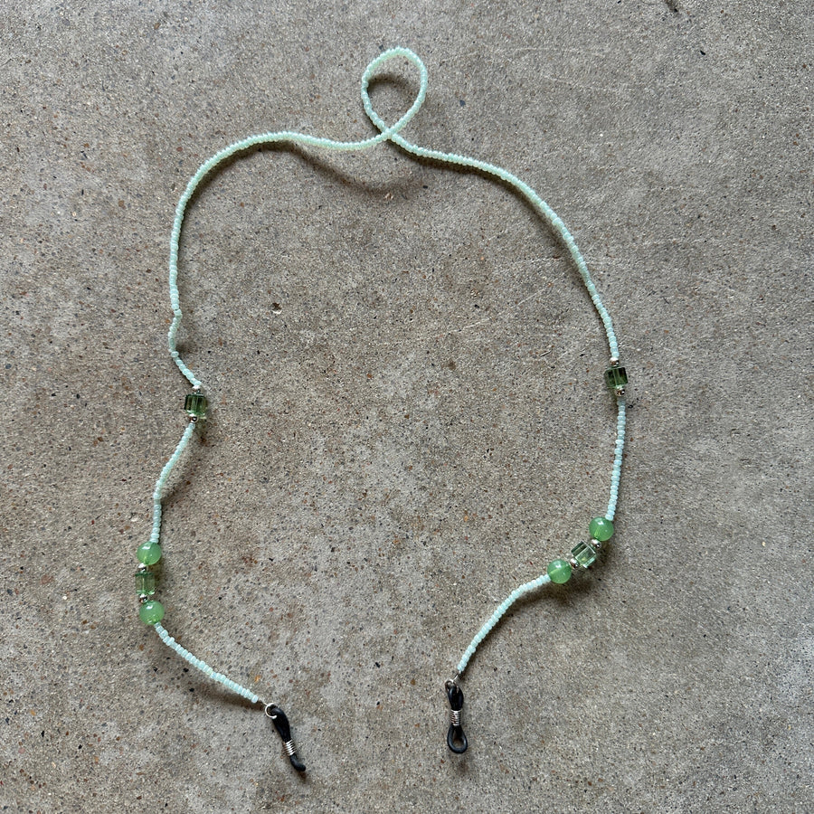 Adjustable Beaded Glasses Chain Green