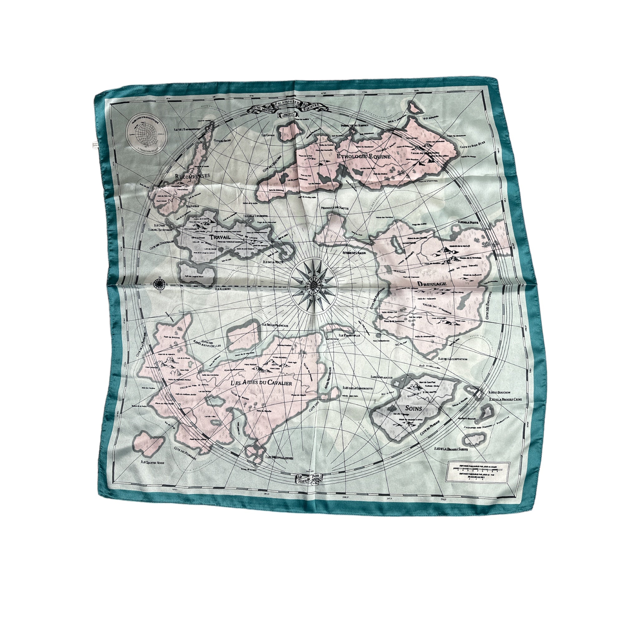 Atlas Map Geographic Motif Scarf