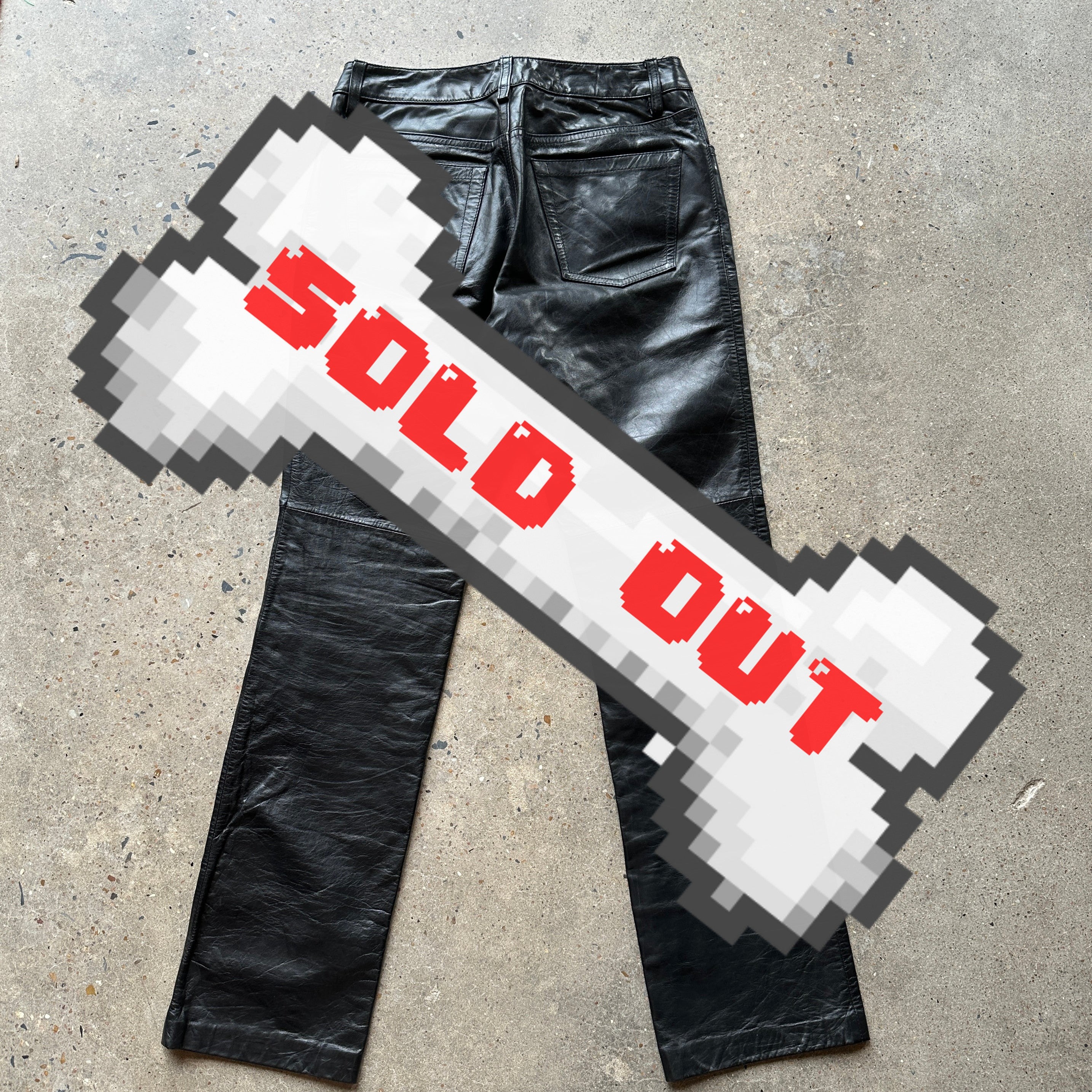 Black Leather “Gap” Bootcut Mid-Rise Pants