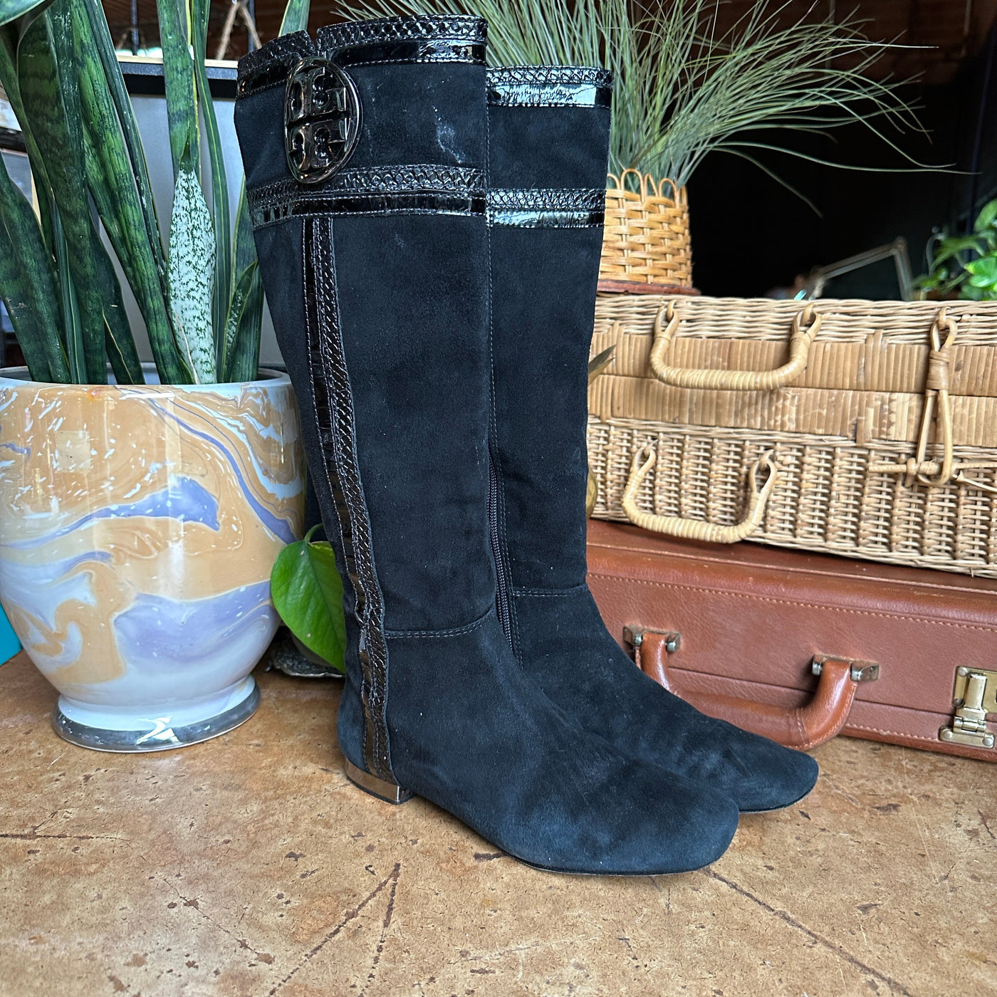 Black Suede Leather “Tory Burch” Boots