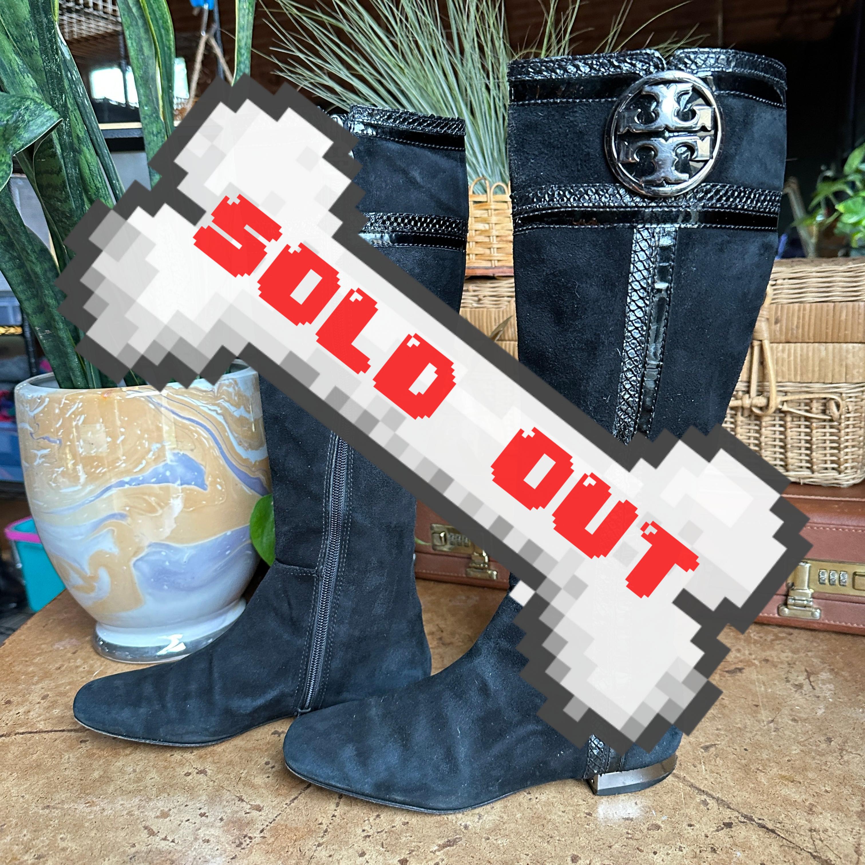 Black Suede Leather “Tory Burch” Boots