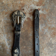 Black Vintage Tex Tan Cowhide Belt