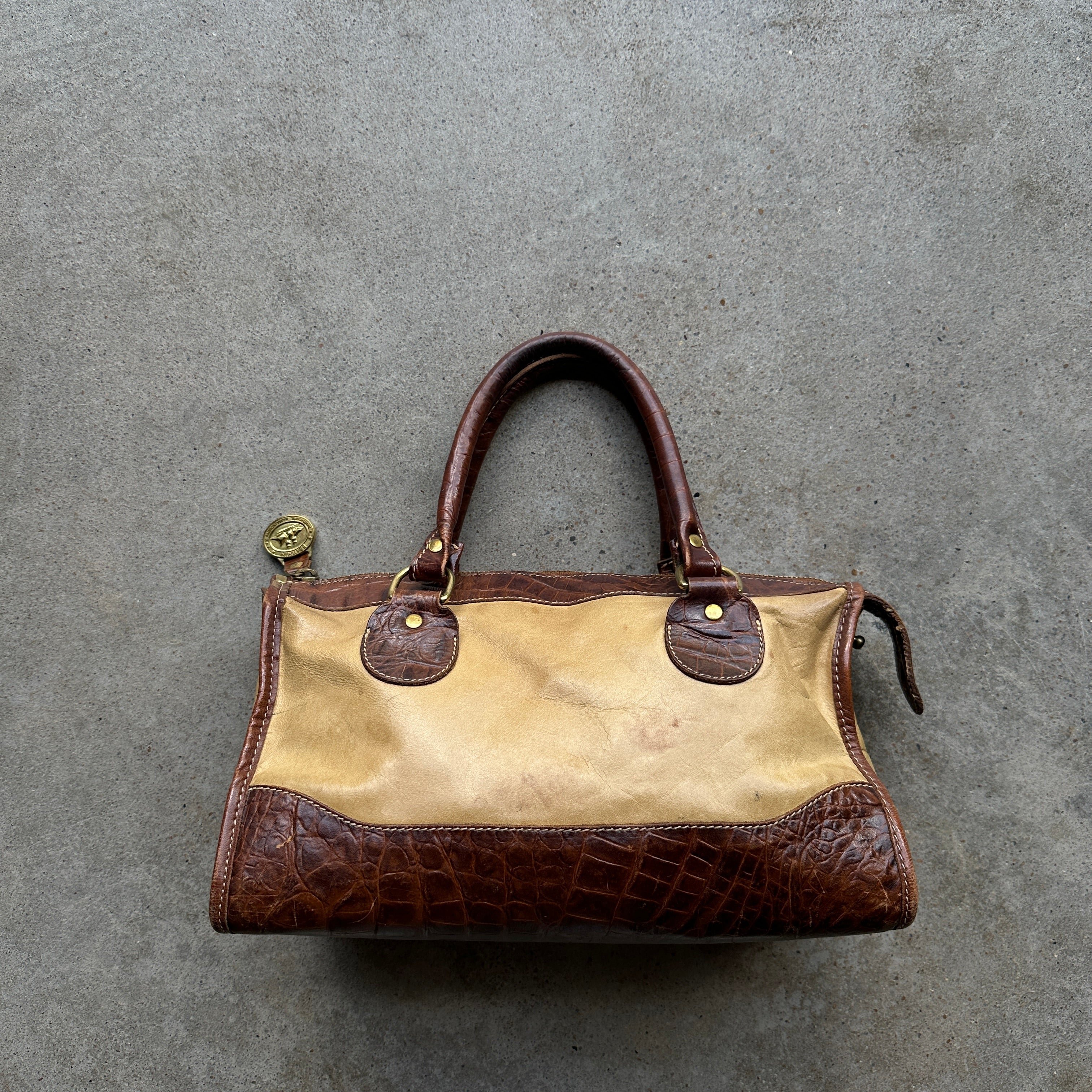 “Brahmin” Croc & Leather Handbag