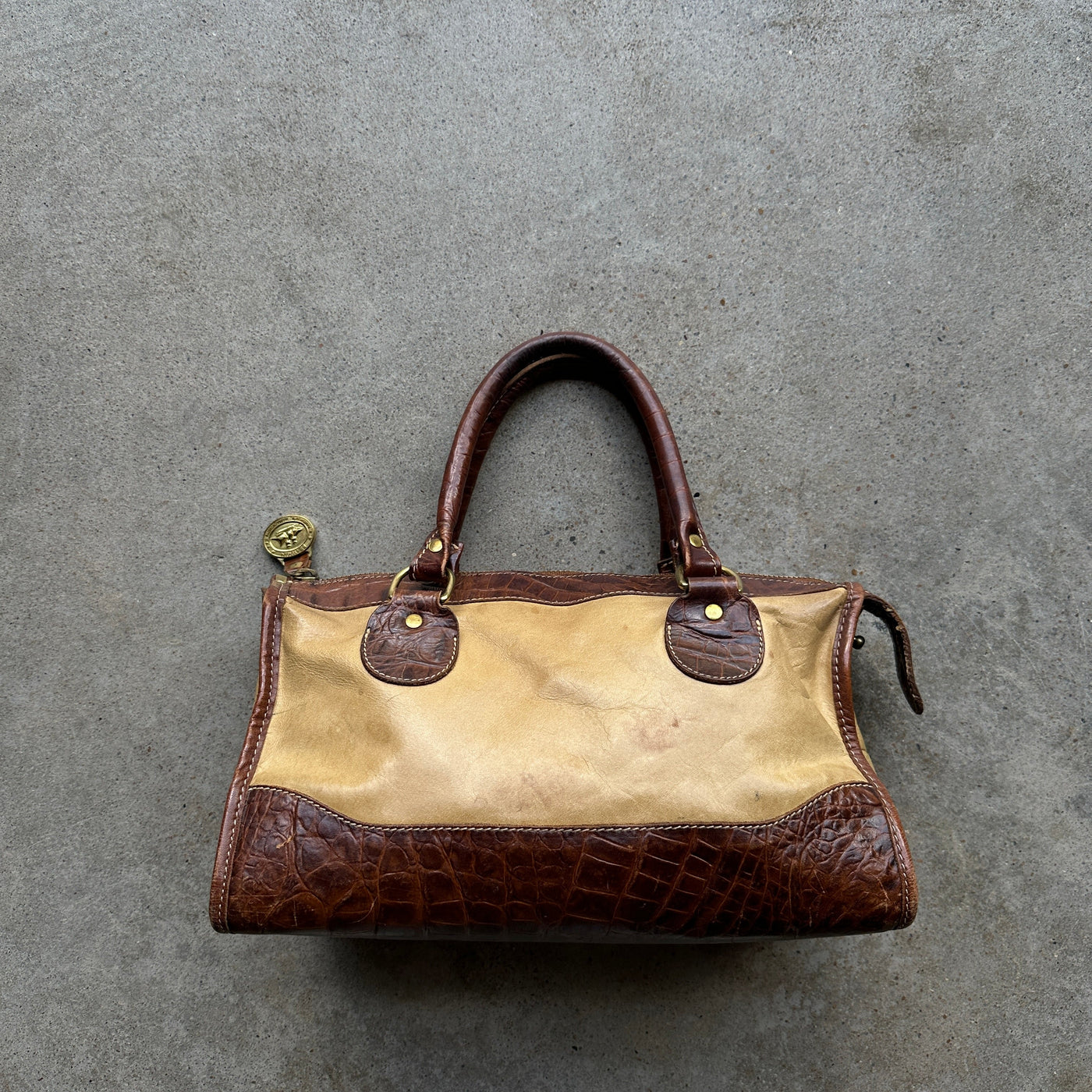 “Brahmin” Croc & Leather Handbag