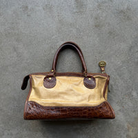 “Brahmin” Croc & Leather Handbag
