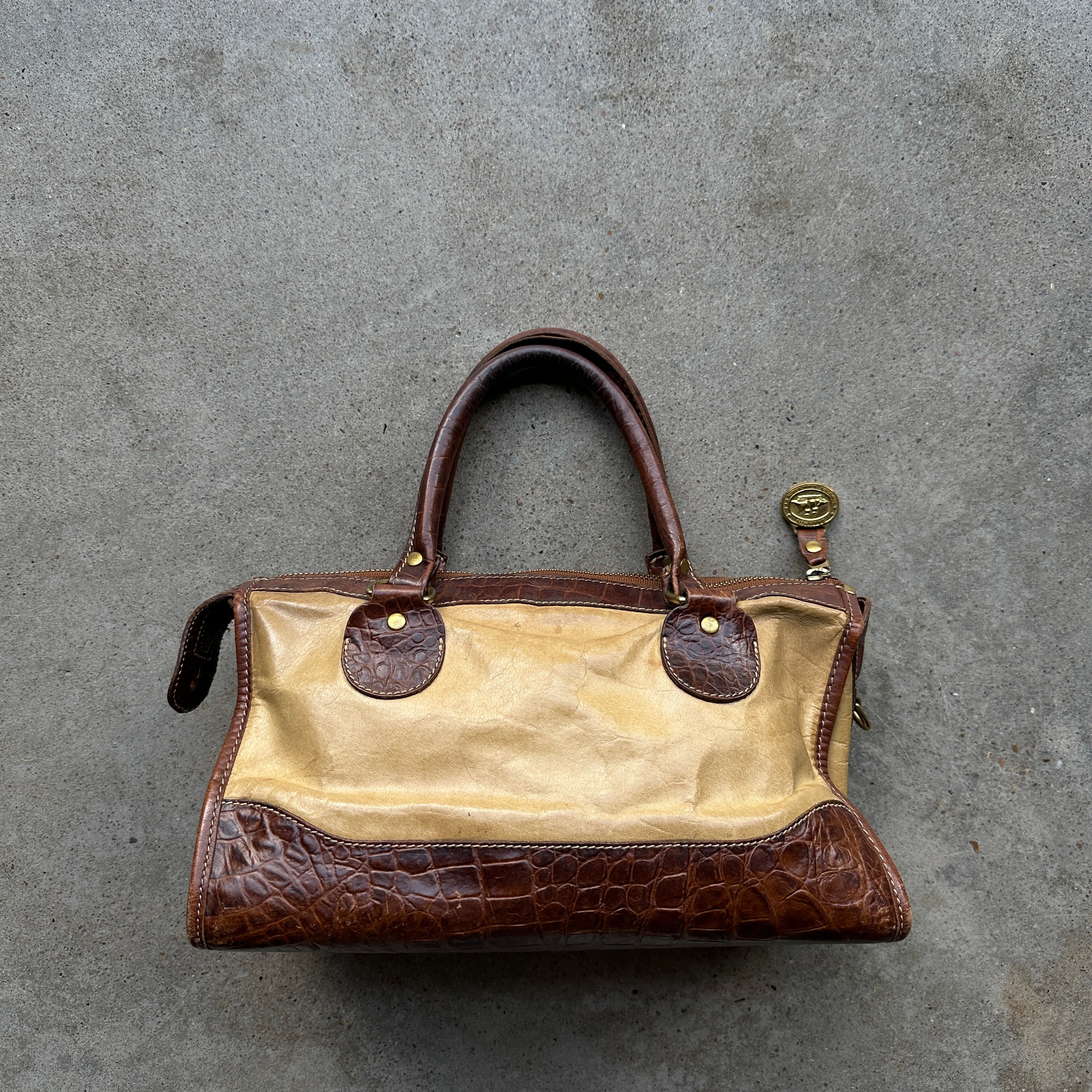 “Brahmin” Croc & Leather Handbag