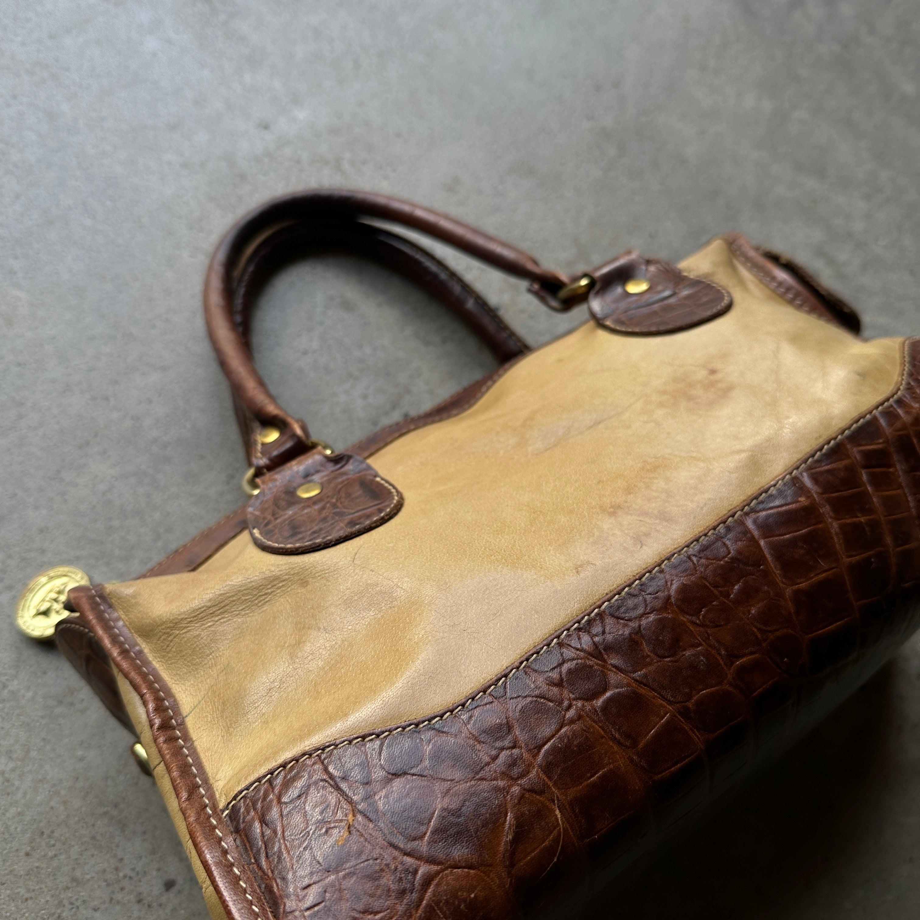 “Brahmin” Croc & Leather Handbag