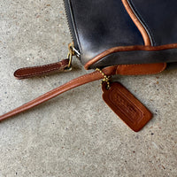 “Coach” Navy Leather Baguette Crossbody Purse