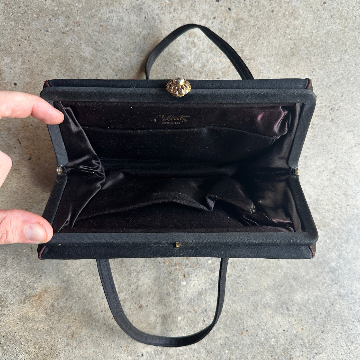 “Coblentz Original” Small Black Silk Clutch Bag