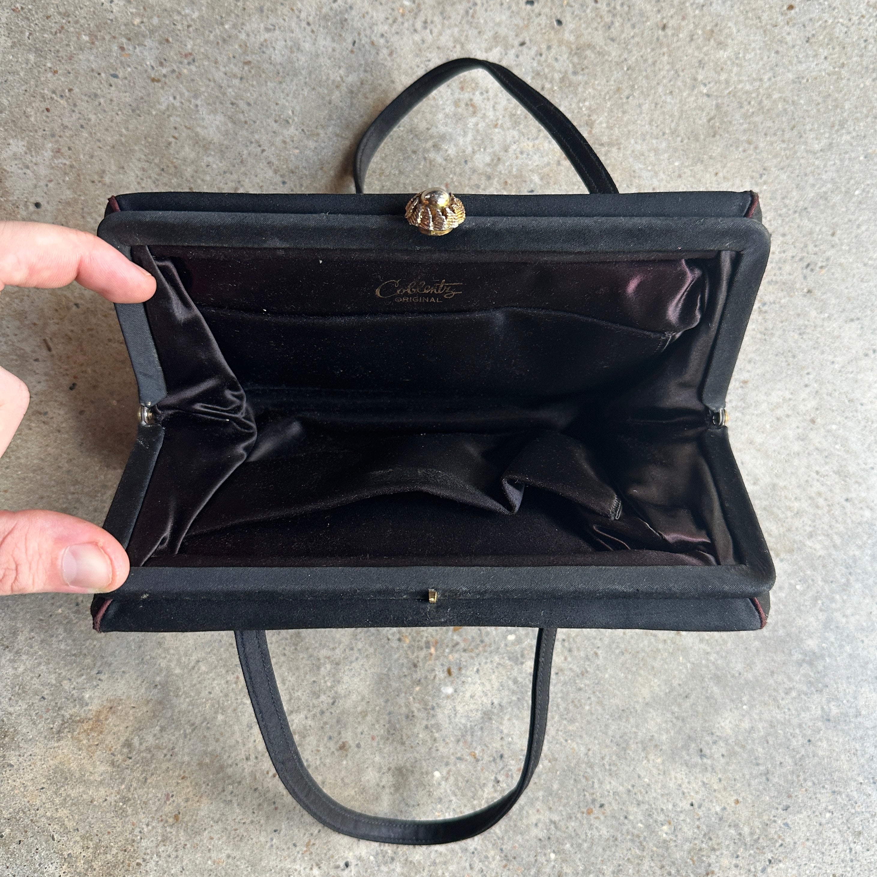 “Coblentz Original” Small Black Silk Clutch Bag