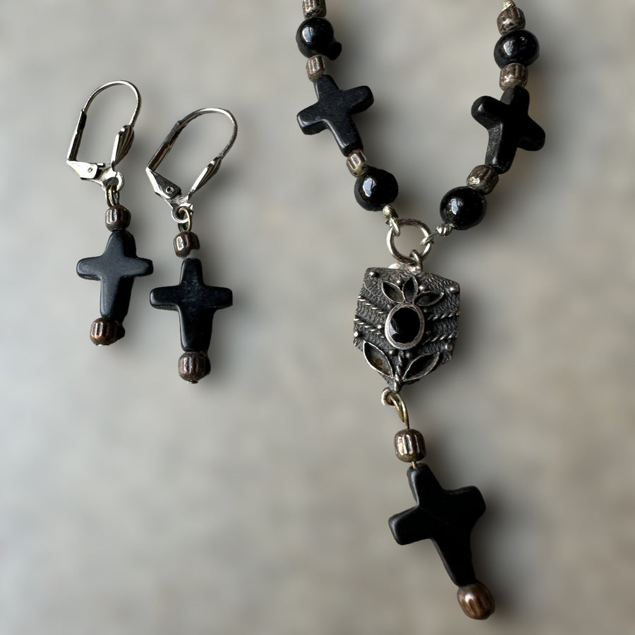 Cross Necklace and Earring set