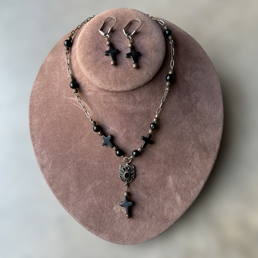 Cross Necklace and Earring set