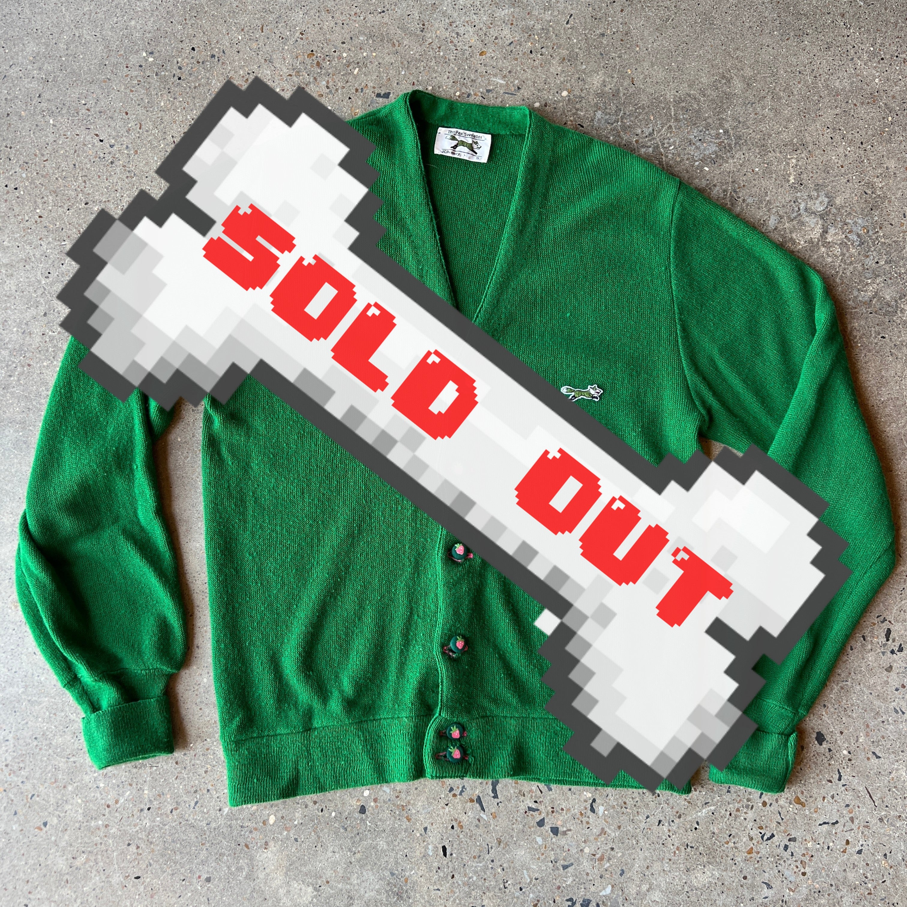 Customized 1970s Green The Fox Sweater