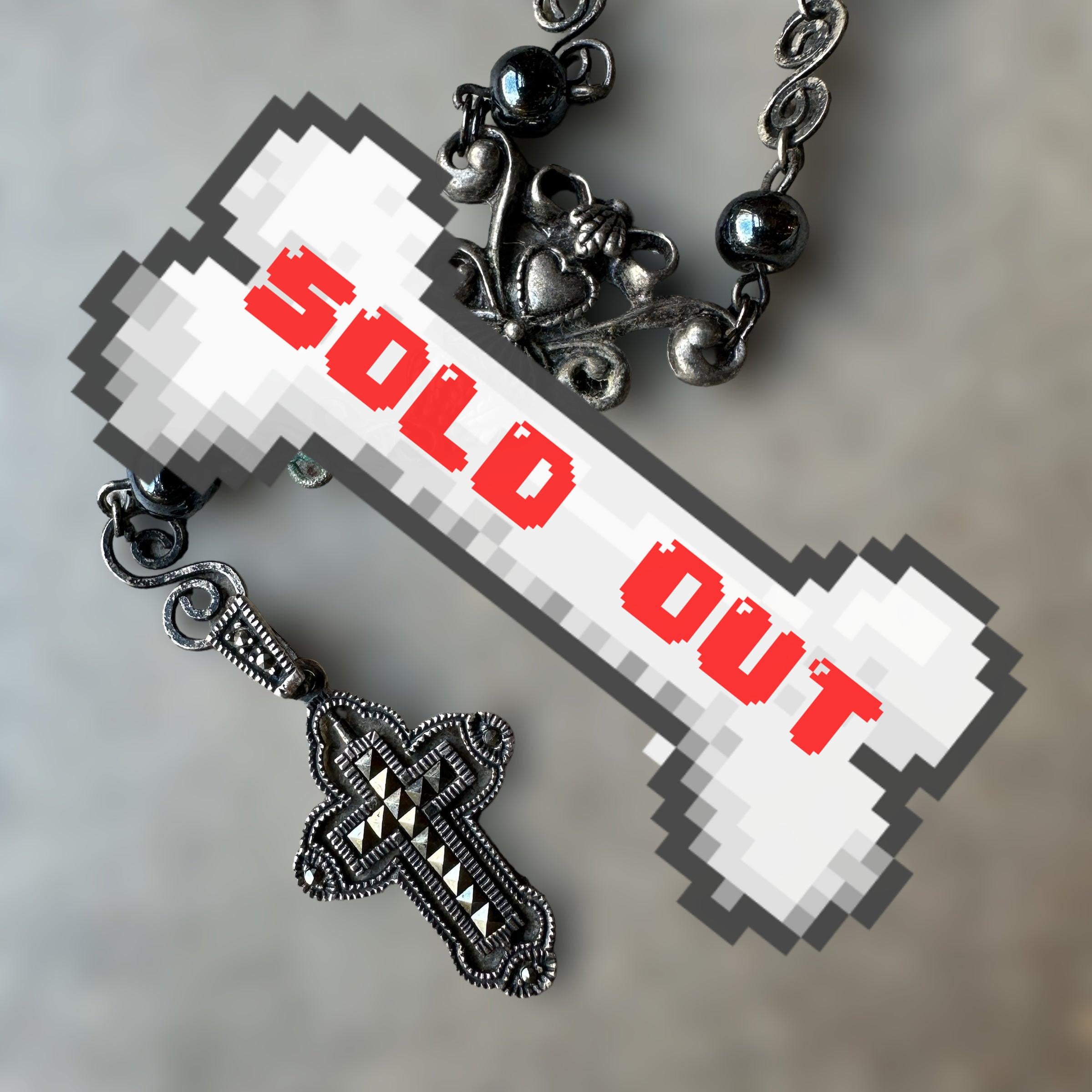 Dangle Chain Vintage Rosary Set with matching earrings