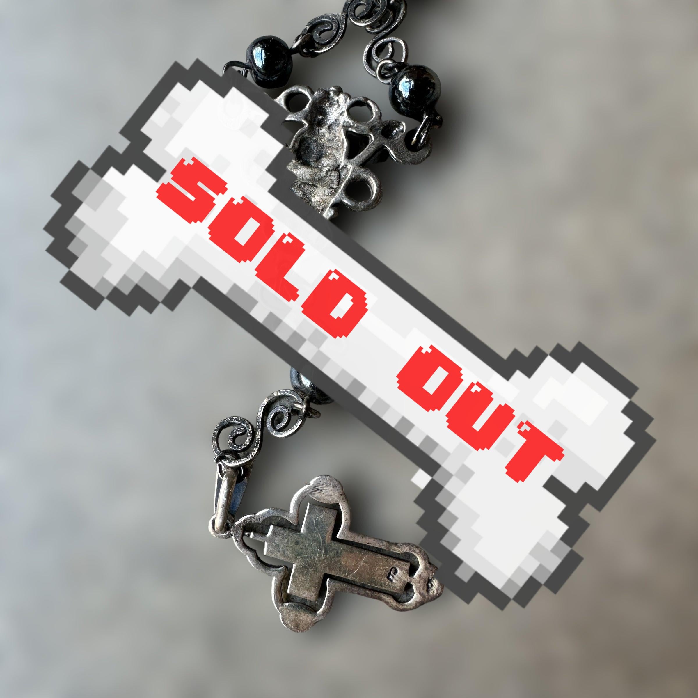Dangle Chain Vintage Rosary Set with matching earrings
