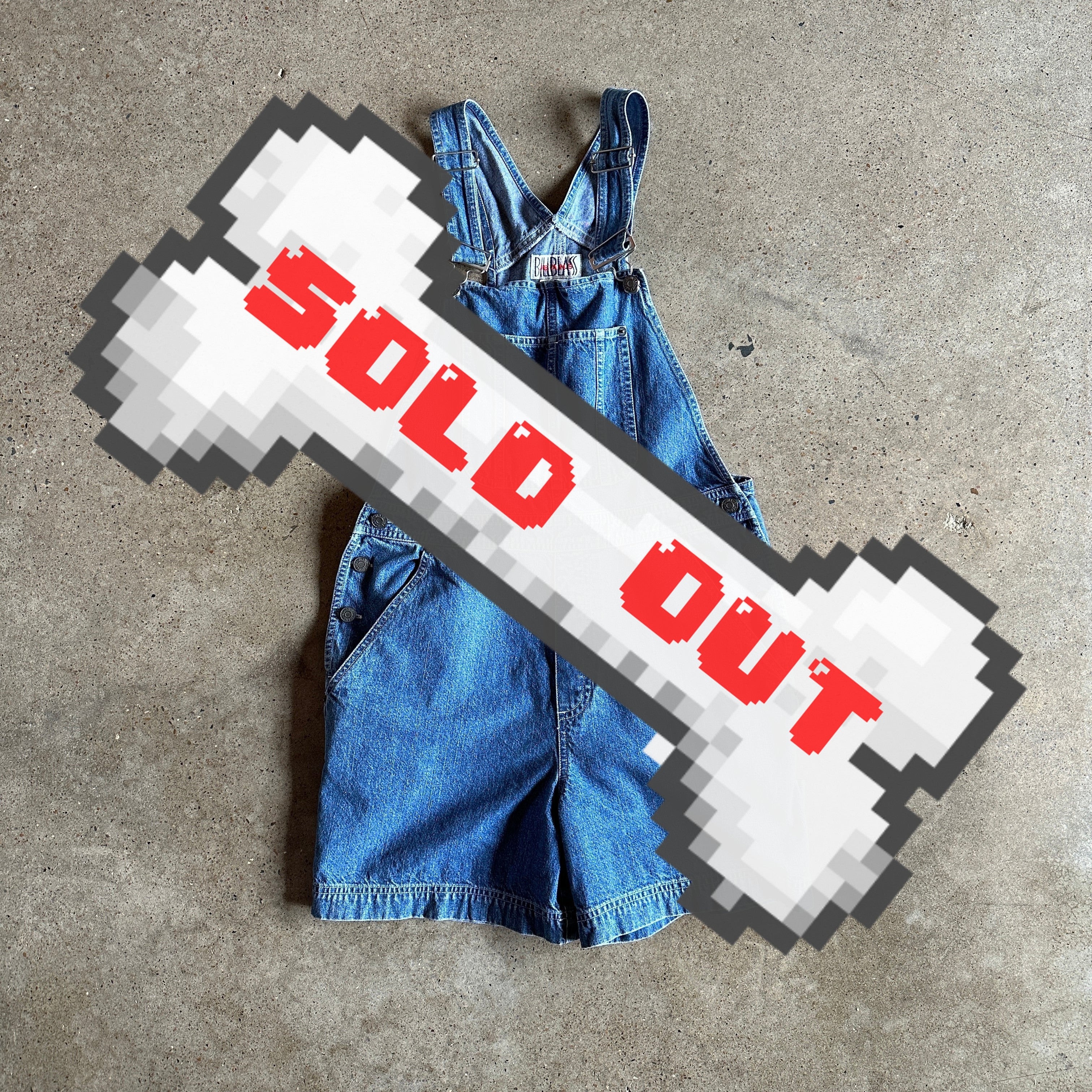 Denim overall shorts