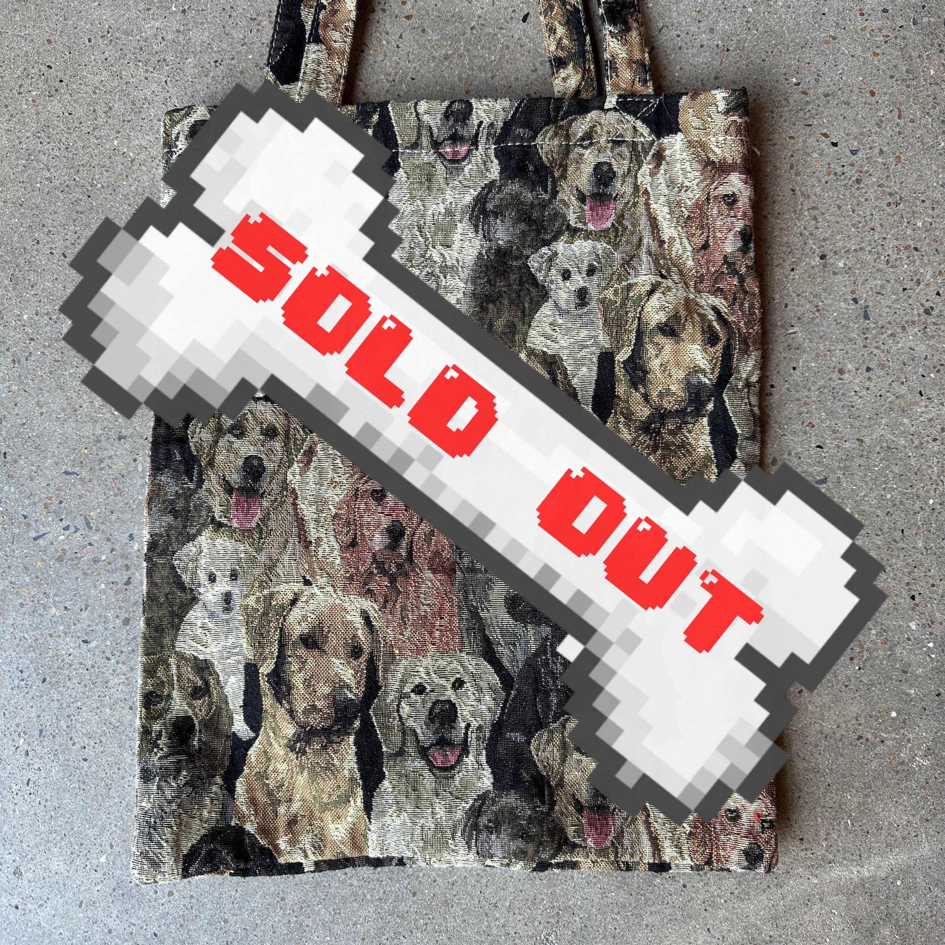 Dog tapestry tote