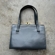 “Elbeif England” Dark Grey Leather Kelly Fram Handbag