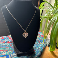 Genuine Diamond Sterling Heart Locket Necklace